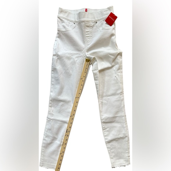 Spanx Women’s XS White‎ Distressed Skinny Pull On Jeans NWT MSRP $128 - Picture 7 of 9